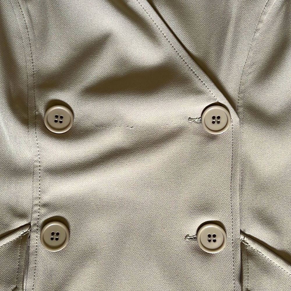 Max Studio Beige Sleeveless Double-Breasted Front Button Tuxedo Dress Size Med. - Picture 9 of 16